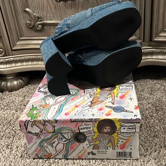 Jeffrey Campbell Magda Denim Mules 9 EUC - Picture 6 of 6